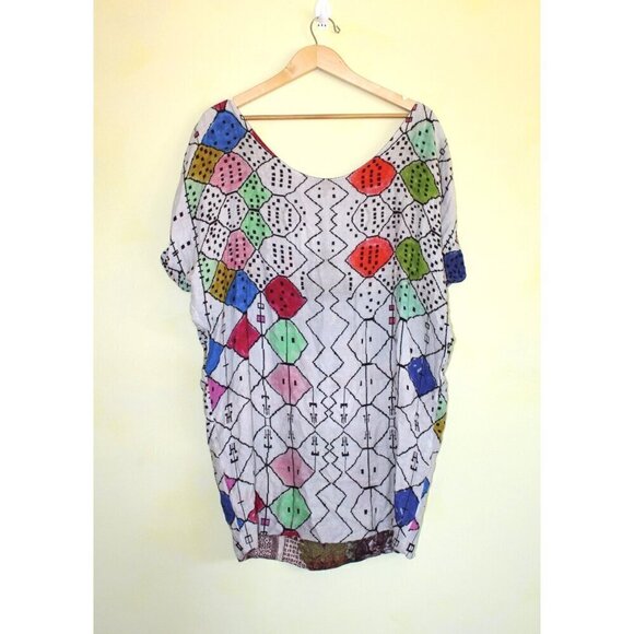 Chufy Reversible Multicolor Mini Dress Scoop neckline Short sleeve Camel Size L? - Picture 8 of 13